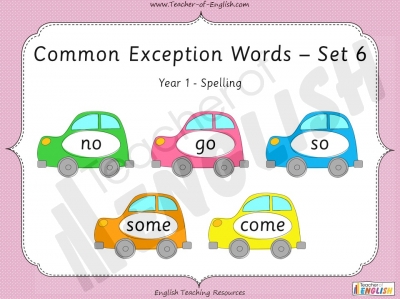 Common Exception Words - Set 6 - Year 1